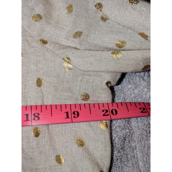 Charter Club Linen Luxury Gold Polka‎ Dot Button Down Shirt Size S NWOT - Picture 5 of 7